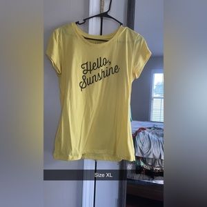 Wound up Hello Sunshine t shirt yellow